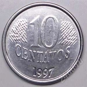 Лот: 1587882. Фото: 1. Бразилия. 10 сентаво 1997г. (1-2... Америка