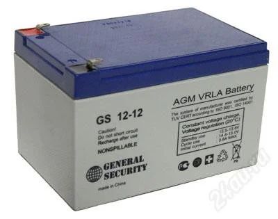 Лот: 2480000. Фото: 1. Аккумулятор GS 12-12. Батарейки, аккумуляторы, элементы питания