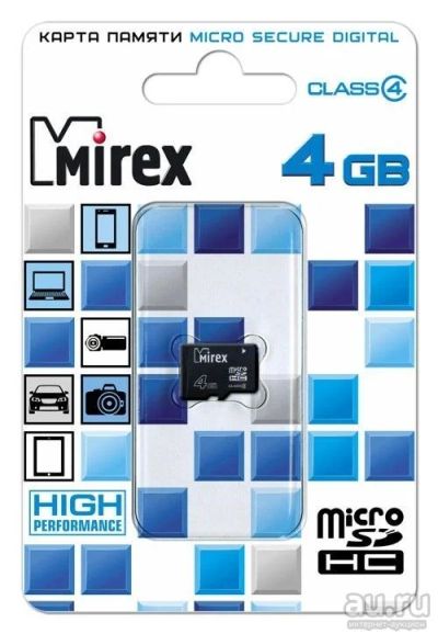 Лот: 9225131. Фото: 1. MicroSD 4 Gb Mirex без адаптера... Карты памяти