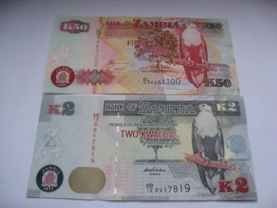 Лот: 3570845. Фото: 1. Банкноты Замбия - 2 Квача 2012... Африка