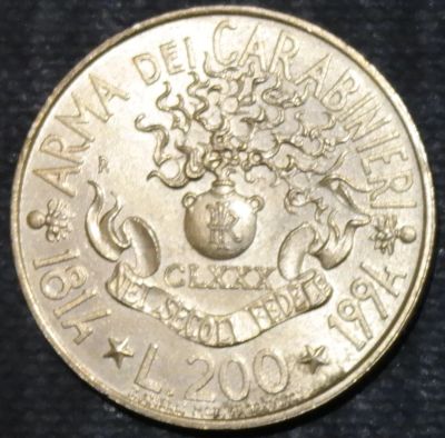 Лот: 12725996. Фото: 1. Италия. 200 лир. Юбилейная. Остальные страны