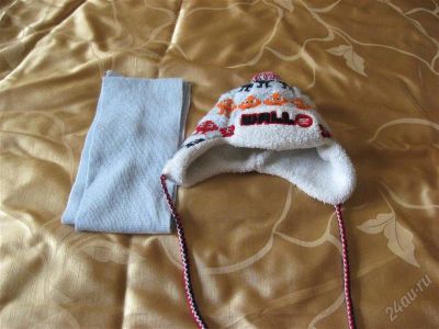 Лот: 1017030. Фото: 1. зимняя шапка и шарф для мальчика. Головные уборы