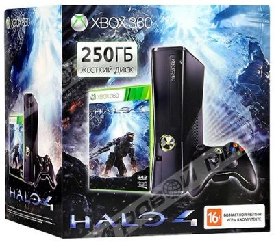 Лот: 2999792. Фото: 1. Xbox 360 Slim 250 Gb + Halo 4. Игровые приставки, консоли