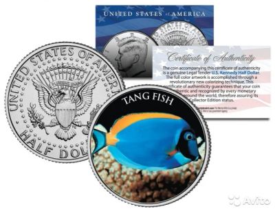 Лот: 8431969. Фото: 1. 50 центов США серия Рыбки,на выбор. Америка