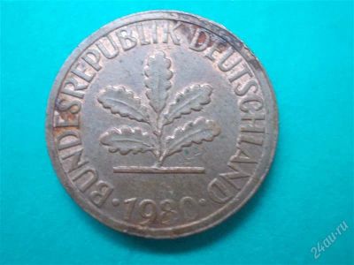 Лот: 2689943. Фото: 1. Германия 1 пфенинг 1980 год. Германия и Австрия