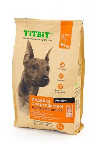 Лот: 11079872. Фото: 1. Сухой корм TiTiBiT для собак всех... Корма