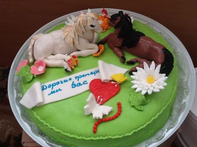 Лот: 6356464. Фото: 1. торт Любимые лошадки. Торты, пирожные