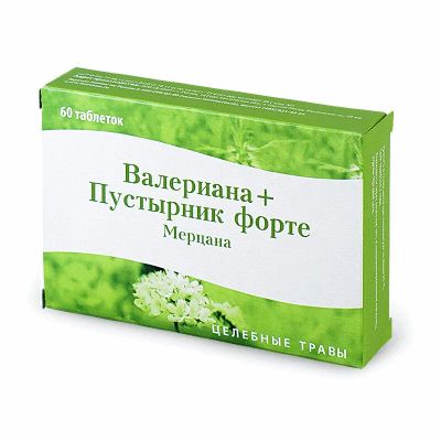 Лот: 23730331. Фото: 1. Мерцана Валериана+Пустырник форте... Лекарства