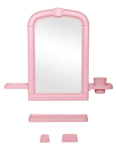 Лот: 10381072. Фото: 1. Набор в ванну Лира розовый мрамор. Мебель для ванной комнаты