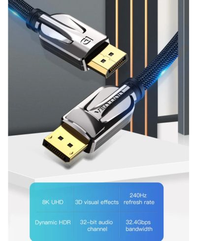 Лот: 20744404. Фото: 1. Кабель DisplayPort 4k 120Hz. Шлейфы, кабели, переходники