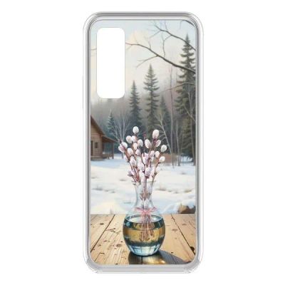Лот: 25134772. Фото: 1. Чехол Krutoff Clear Case "Верба... Чехлы, бамперы