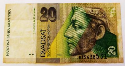 Лот: 25745086. Фото: 1. Словакия 20 крон 1997. Европа