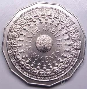 Лот: 1561295. Фото: 1. Австралия. 50 цент 1977г. 25 лет... Австралия и Океания