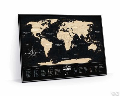 Лот: 15601398. Фото: 1. Скретч Карта Мира Travel Map Black... Аксессуары