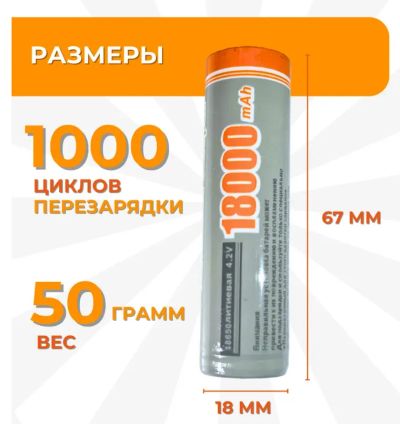 Лот: 23362484. Фото: 1. Аккумуляторная батарейка 18650... Батарейки, аккумуляторы, элементы питания