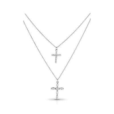 Лот: 23805873. Фото: 1. Серебряное колье с фианитами. Цепочки