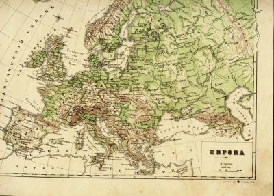 Лот: 16968687. Фото: 1. двухсторонняя карта - Европа... Документы, ценные бумаги, письма