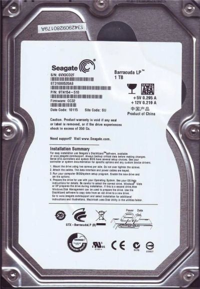 Лот: 4234443. Фото: 1. Жесткий диск Seagate ST31000520AS... Жёсткие диски (HDD)
