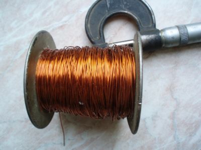 Лот: 22572172. Фото: 1. Катушка с медным проводом ПЭЛ... Провода, кабели