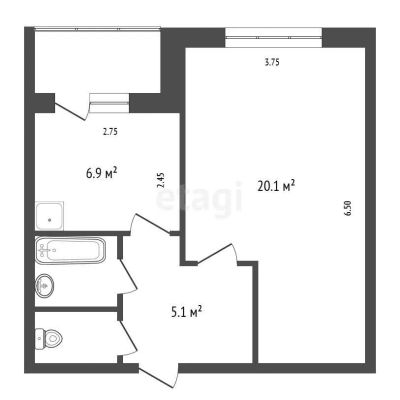 Лот: 24812722. Фото: 1. Продам 1-комн. кв. 36.3 кв.м... Квартиры, студии