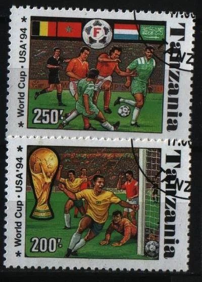 Лот: 10102150. Фото: 1. Танзания 1994г - футбол - 2 марки. Марки