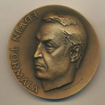 Лот: 11429052. Фото: 1. Финляндия Медаль 1976 Эдвин Тормала... Сувенирные