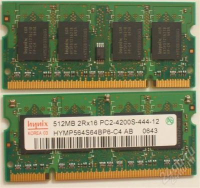 Лот: 774376. Фото: 1. Hynix So-DIMM DDR2 ДВЕ платы по... Оперативная память