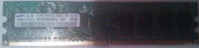 Лот: 2361083. Фото: 1. DDR2 Samsung 512MB 1Rx8 PC2-5300U-555-12-zz. Оперативная память
