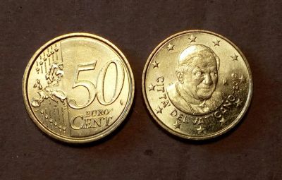 Лот: 18058964. Фото: 1. Ватикан. 50 евроцентов 2010 UNC... Европа