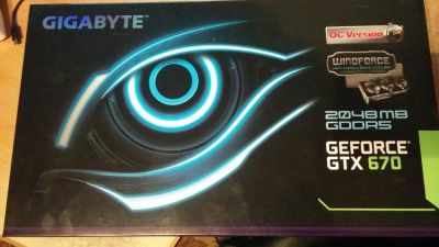 Лот: 4712085. Фото: 1. Nvidia GeForce GTX 670 (GV-N670OC-2GD... Видеокарты