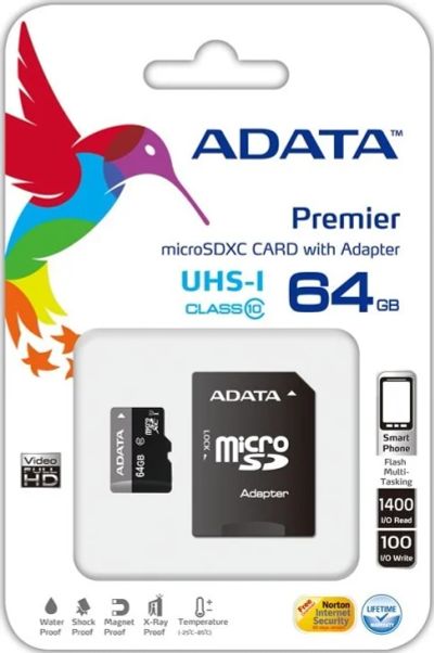 Лот: 4477813. Фото: 1. Карта памяти microSD XC 64 GB... Карты памяти