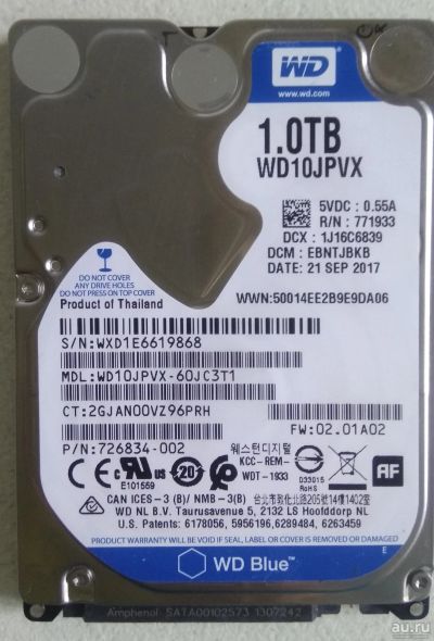 Лот: 13359420. Фото: 1. 1000Gb жесткий диск для ноутбука... Жёсткие диски (HDD)
