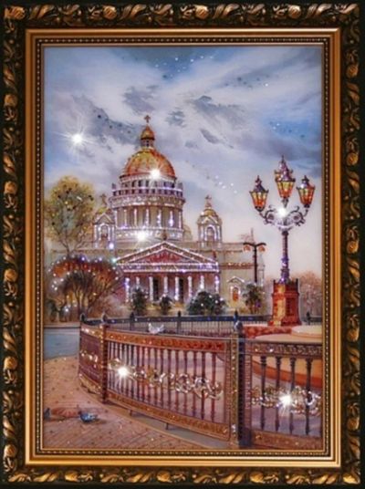Лот: 21290532. Фото: 1. Картина Исаакиевский собор с кристаллами... Другое (сувениры, подарки)