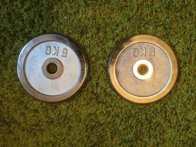 Лот: 5410938. Фото: 1. Диски хромированные 5 кг - 2 шт. Штанги, блины