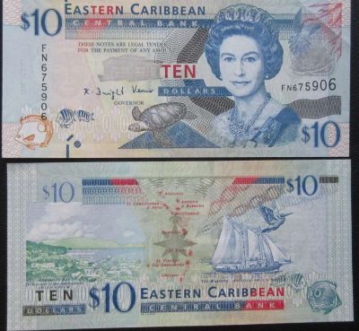 Лот: 7457326. Фото: 1. Восточные Карибы. 10 долларов... Америка