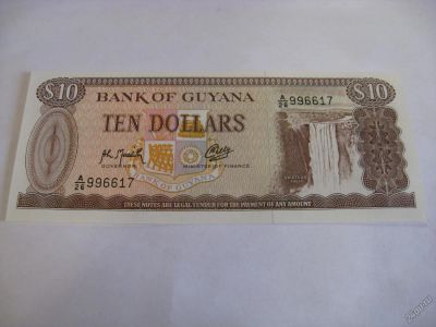 Лот: 6366715. Фото: 1. Гайана, 10 долларов 1992 года... Америка