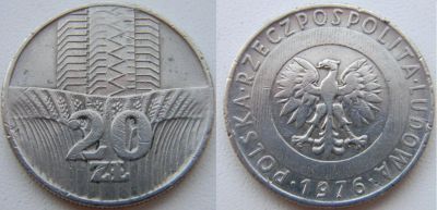 Лот: 9274783. Фото: 1. Польша. 20 злотых 1976 г. Европа