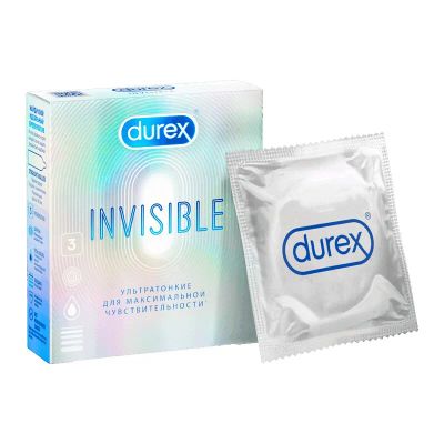 Лот: 22206072. Фото: 1. Durex Инвизибл Презервативы 3... Презервативы