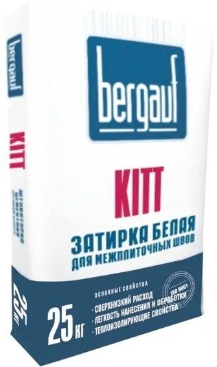 Лот: 16203979. Фото: 1. Затирка Kitt белая 25кг Bergauf... Смеси, шпатлевки, цемент