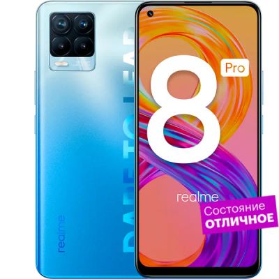 Лот: 22221344. Фото: 1. Смартфон realme 8 Pro 128GB Синий... Смартфоны