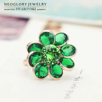 Лот: 5596478. Фото: 1. Кольцо "Зеленый цветок" + подарочная... Кольца, перстни