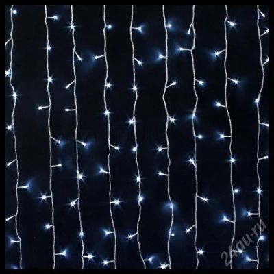 Лот: 4907684. Фото: 1. Гирлянда белая 220 LED штора -... Гирлянды, шарики, новогодние аксессуары