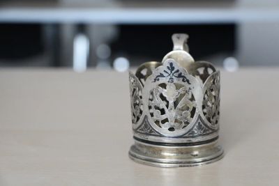Лот: 7903960. Фото: 1. Редкий серебряный подстаканник... Предметы интерьера и быта