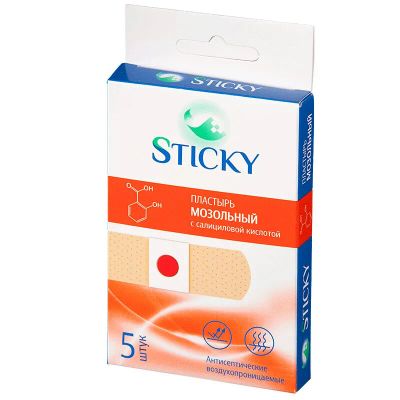 Лот: 23720302. Фото: 1. Sticky Пластырь мозольный 5 шт. Лекарства