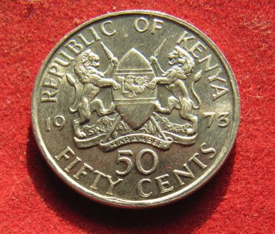 Лот: 19953530. Фото: 1. Кения 50 центов, 1973 г. Отличная. Африка