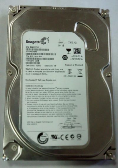 Лот: 8066228. Фото: 1. Жесткий диск Seagate ST3160316AS... Жёсткие диски (HDD)
