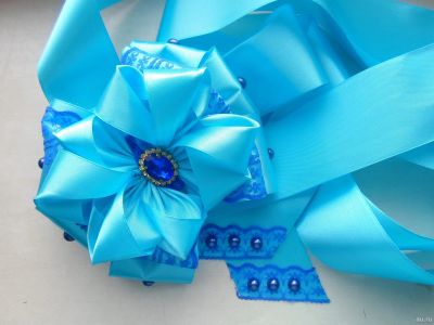 Лот: 13135772. Фото: 1. Бант на выписку из родильного... Цветы из ткани