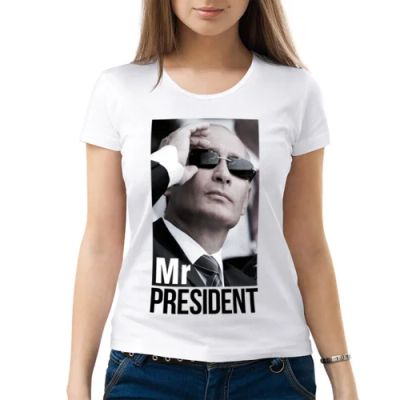 Лот: 6638461. Фото: 1. Женская футболка "Mr president... Футболки, топы и майки