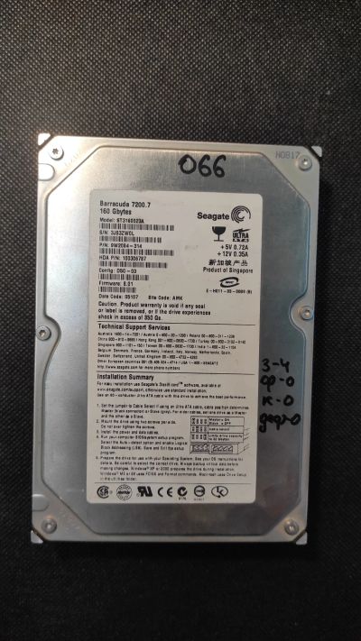 Лот: 21165856. Фото: 1. Жесткий диск Seagate ST3160023A. Жёсткие диски (HDD)