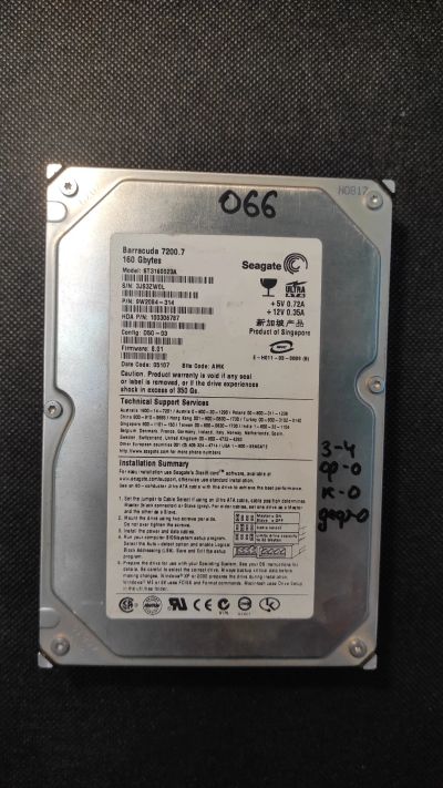 Лот: 21165856. Фото: 1. Жесткий диск Seagate ST3160023A. Жёсткие диски